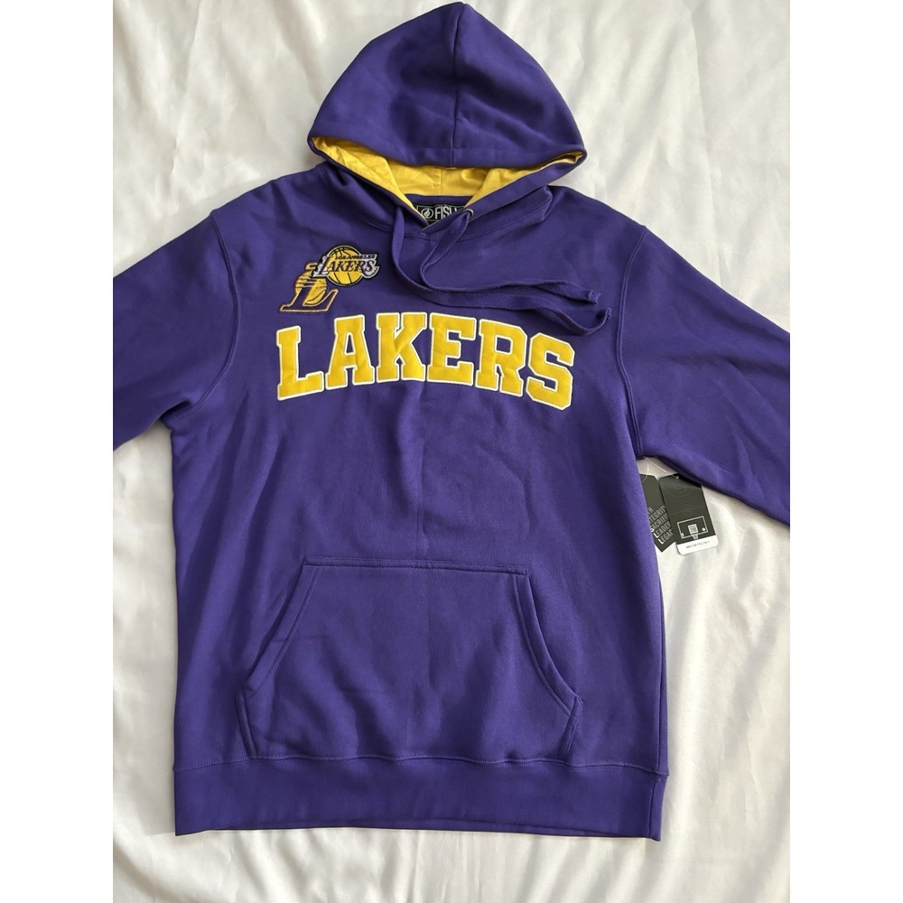 NEW Los Angeles Lakers Pullover Hoodie LA Lakers Purple Gold Fleece Men's XLarge